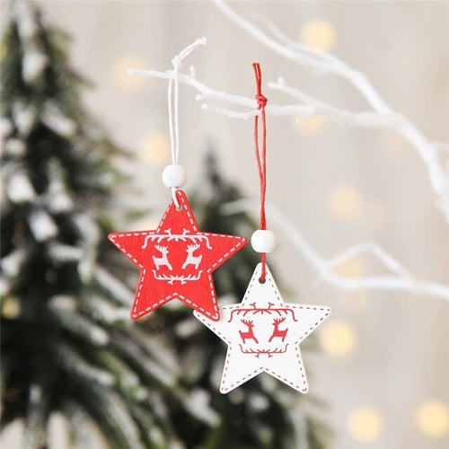 12pcs Christmas Wooden Gifts Snow Elk Christmas