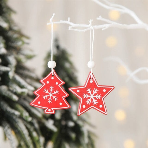 12pcs Christmas Wooden Gifts Snow Elk Christmas