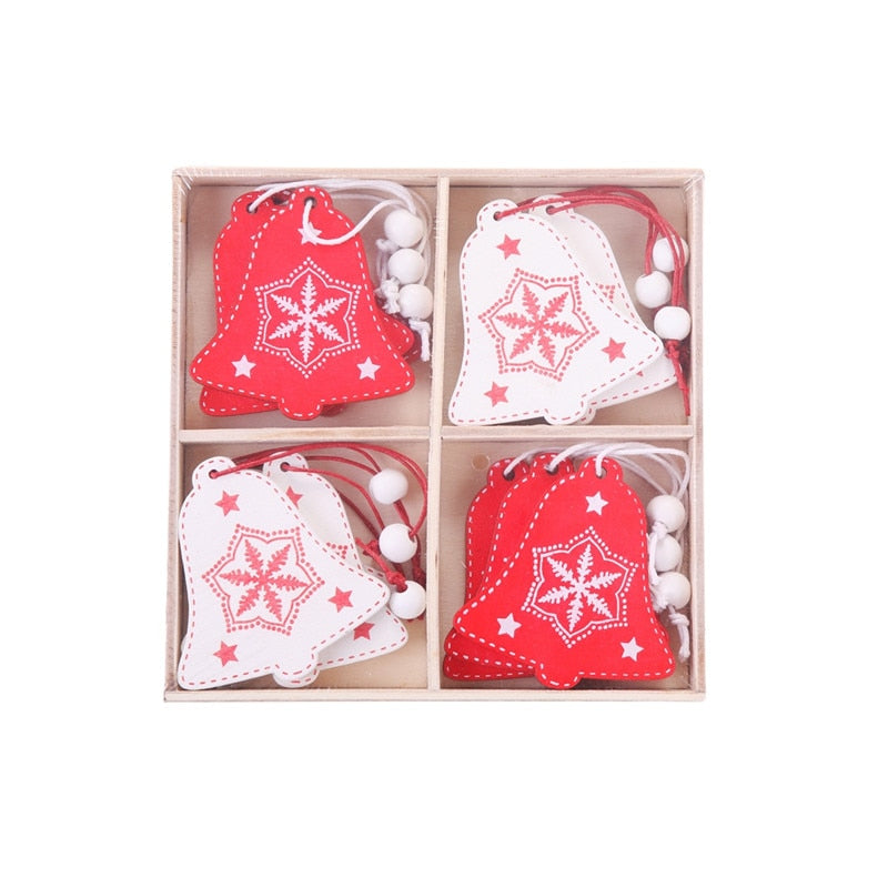 12pcs Christmas Wooden Gifts Snow Elk Christmas