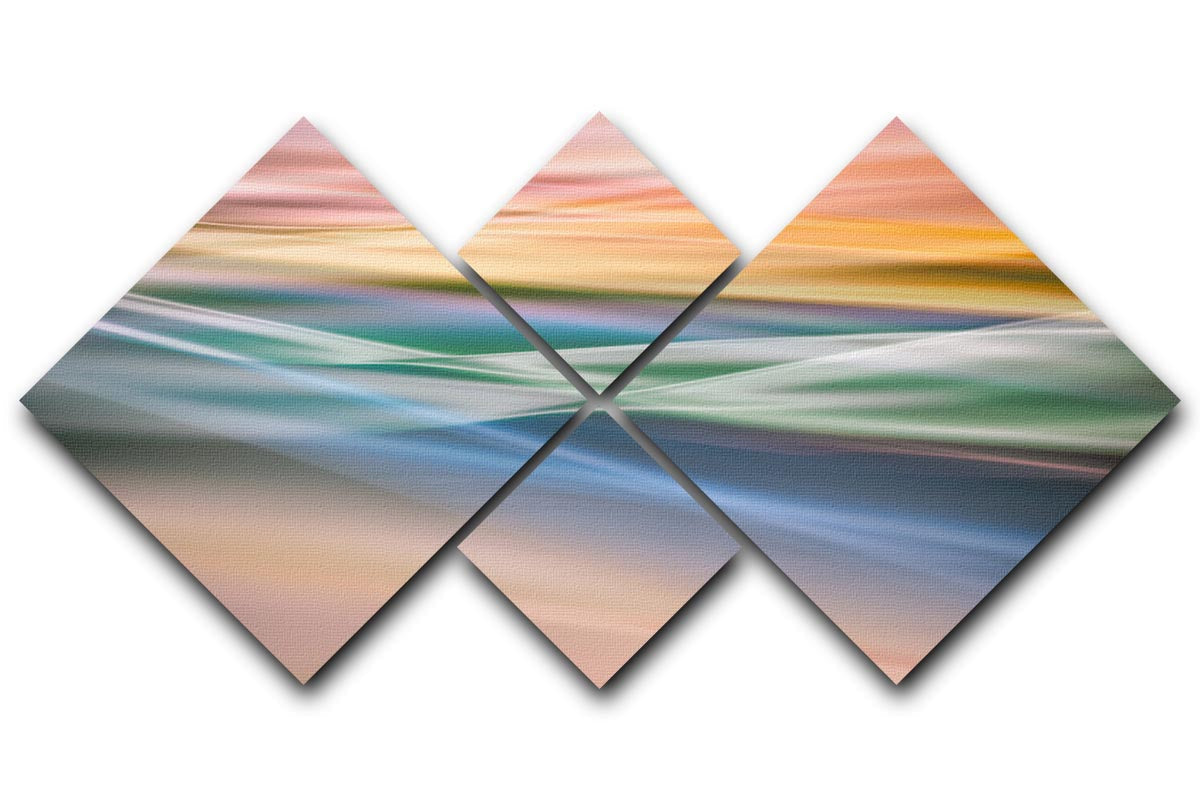 Coloured Waves 4 Square Multi Panel Canvas
