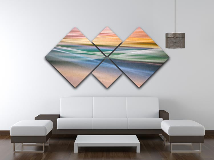 Coloured Waves 4 Square Multi Panel Canvas