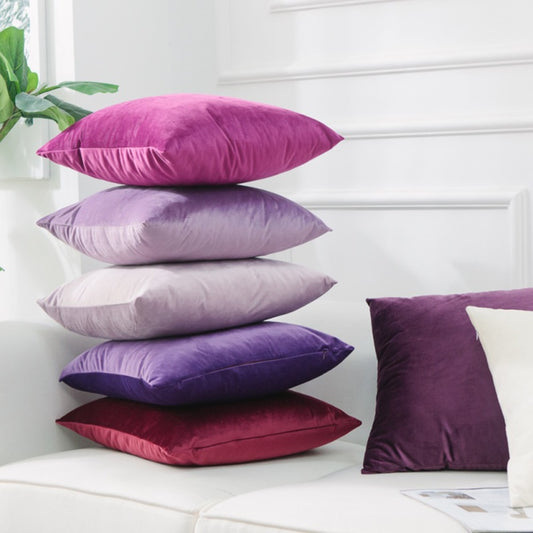 15 Colors Velvet Pillow Case Sofa Waist Throw