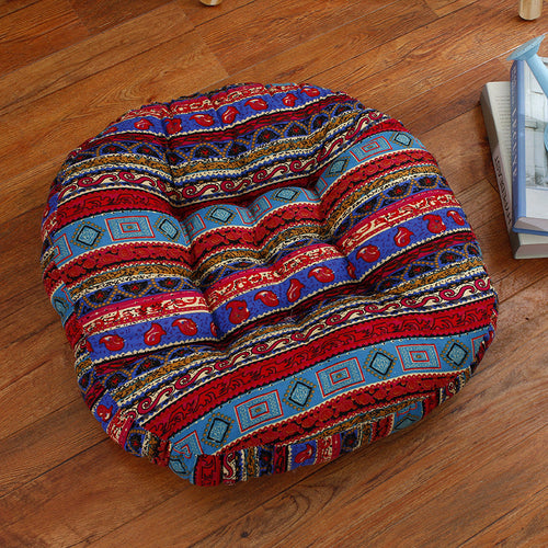 Boho Ethnic Yoga Cushion  Cotton Linen Floor Pillow