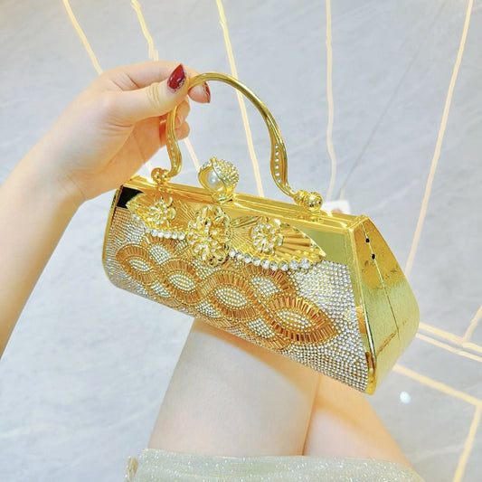 Handmade rhinestone Dinner bag Cocktail Dress Bag Hand-held skew party