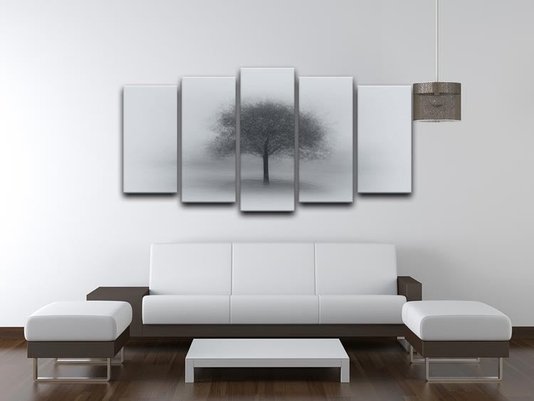 Tree In Fog 5 Split Panel Canvas