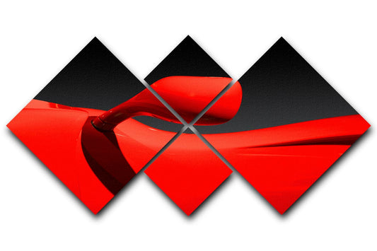 Red Car 4 Square Multi Panel Canvas