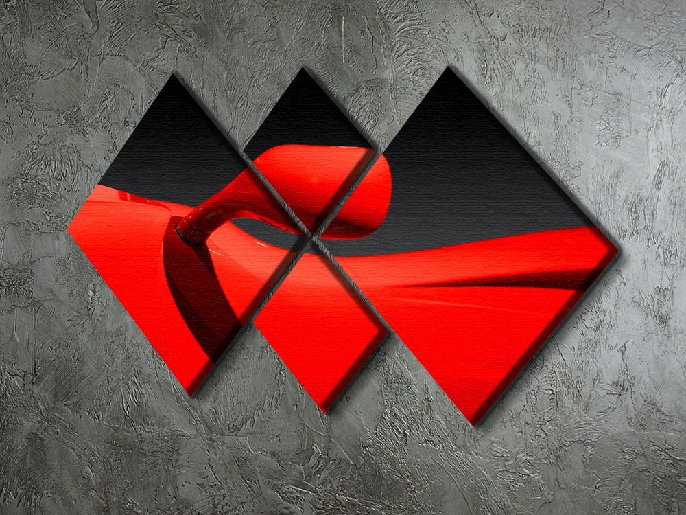 Red Car 4 Square Multi Panel Canvas