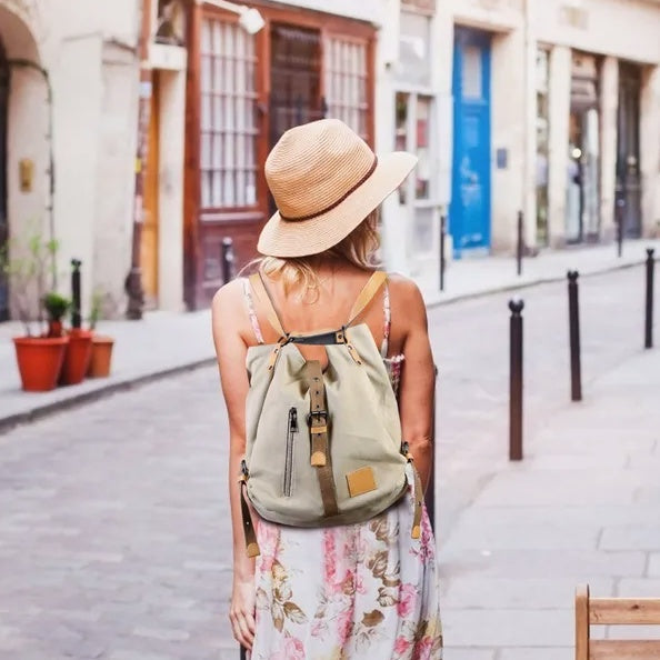 Ladies Canvas Tote Bag Multifunctional Purse Handbag Adjustable