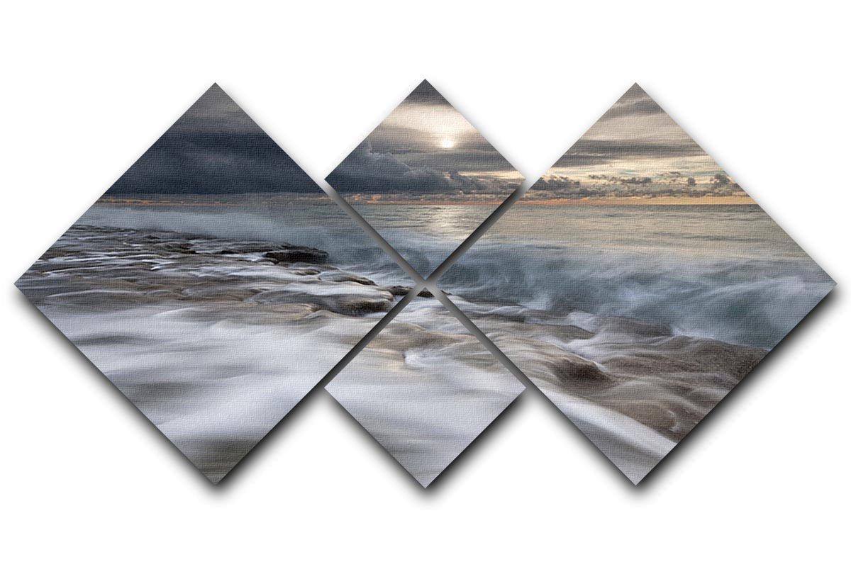 Action In Sea 4 Square Multi Panel Canvas