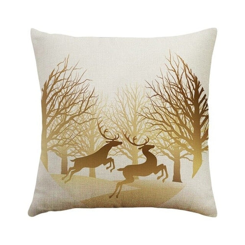 1PC 45x45cm Christmas Pillow Cover Soft Linen