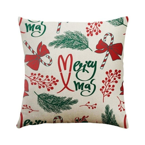 1PC 45x45cm Christmas Pillow Cover Soft Linen