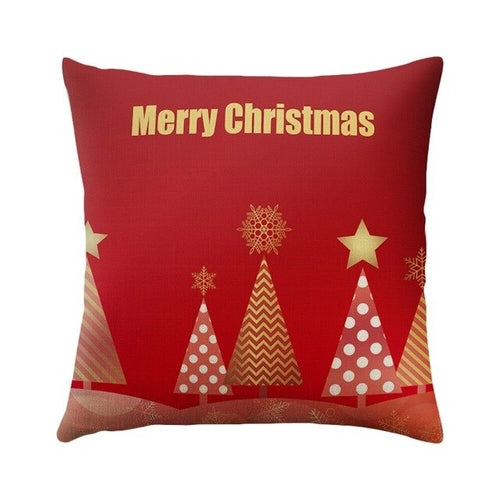 1PC 45x45cm Christmas Pillow Cover Soft Linen