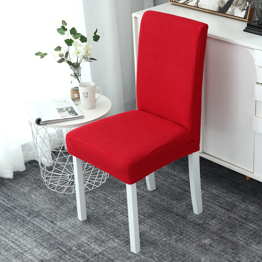1Pc Solid Color Chair Cover Spandex Stretch