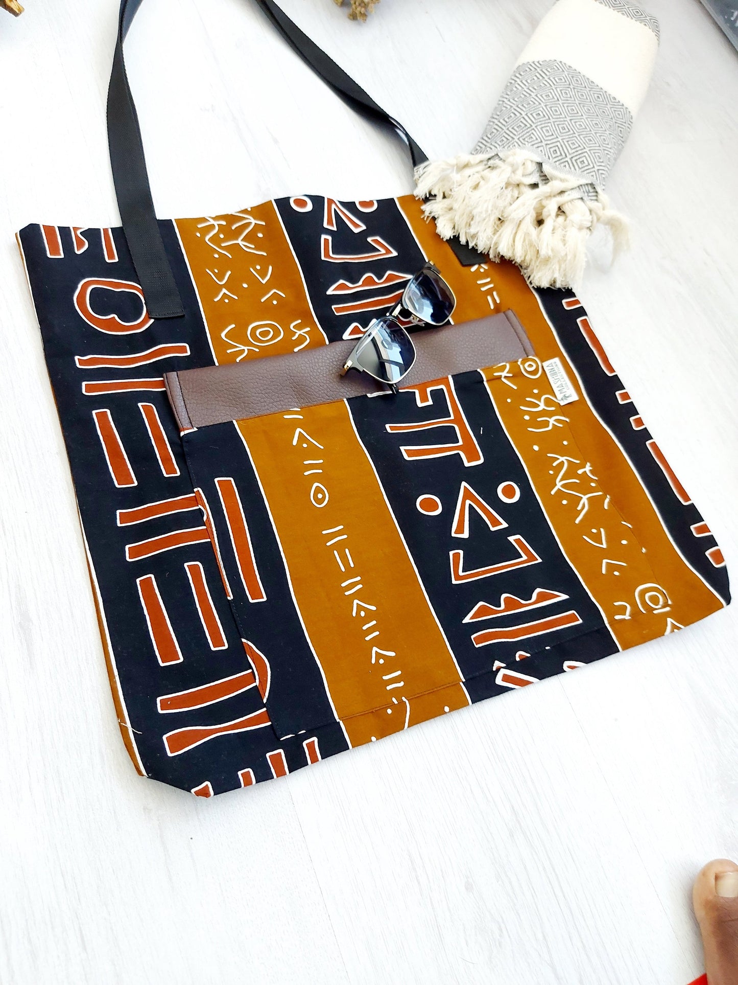Handmade Tote Bag African Print  | Beach Bag | Shopping Bag |