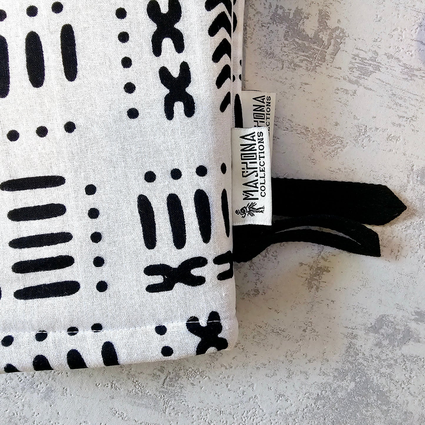 Set of 2 Oven Gloves Handmade "Mudcloth" Bogolan Print Inspired