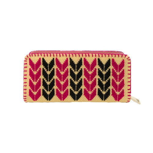 Handcrafted, Geometric Pattern Wallet With Arrows.