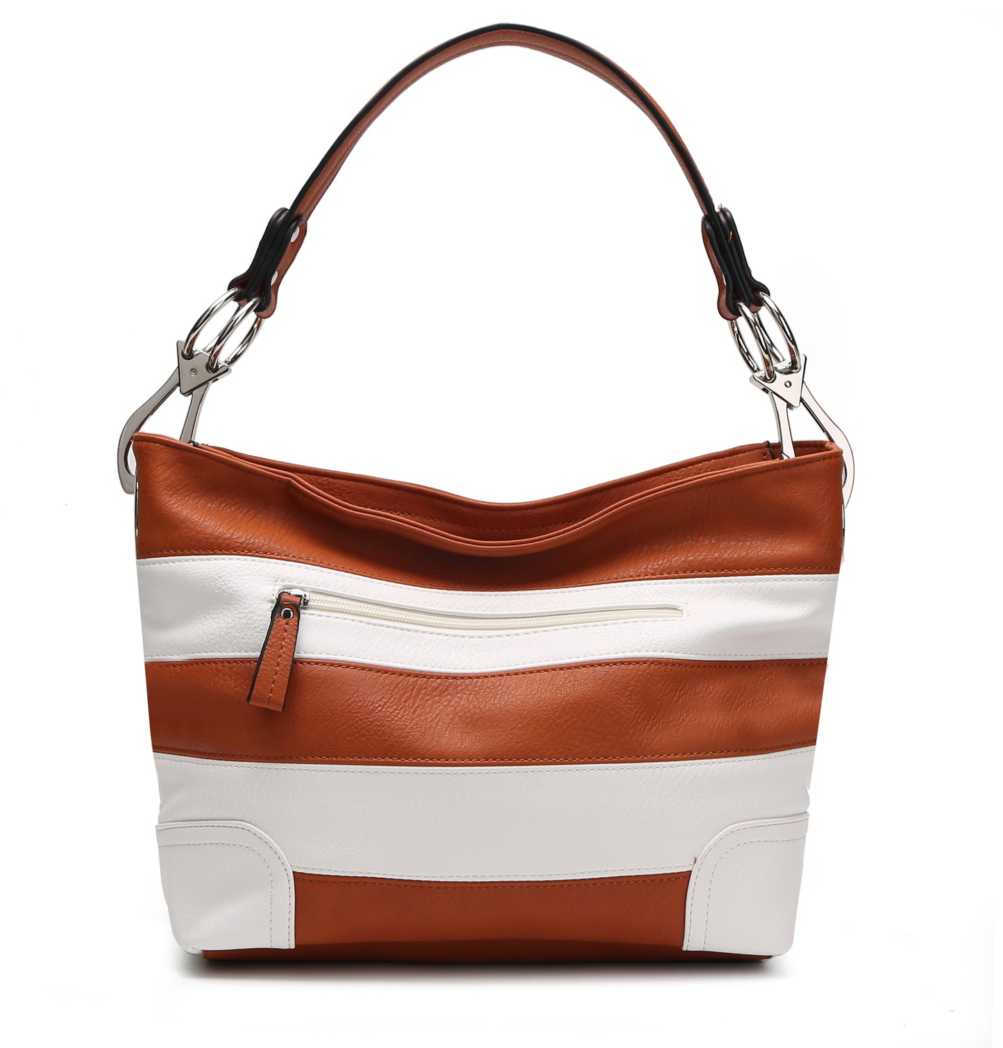MKF Collection Emily Soft Vegan Leather Stripe Hobo Bag by Mia K