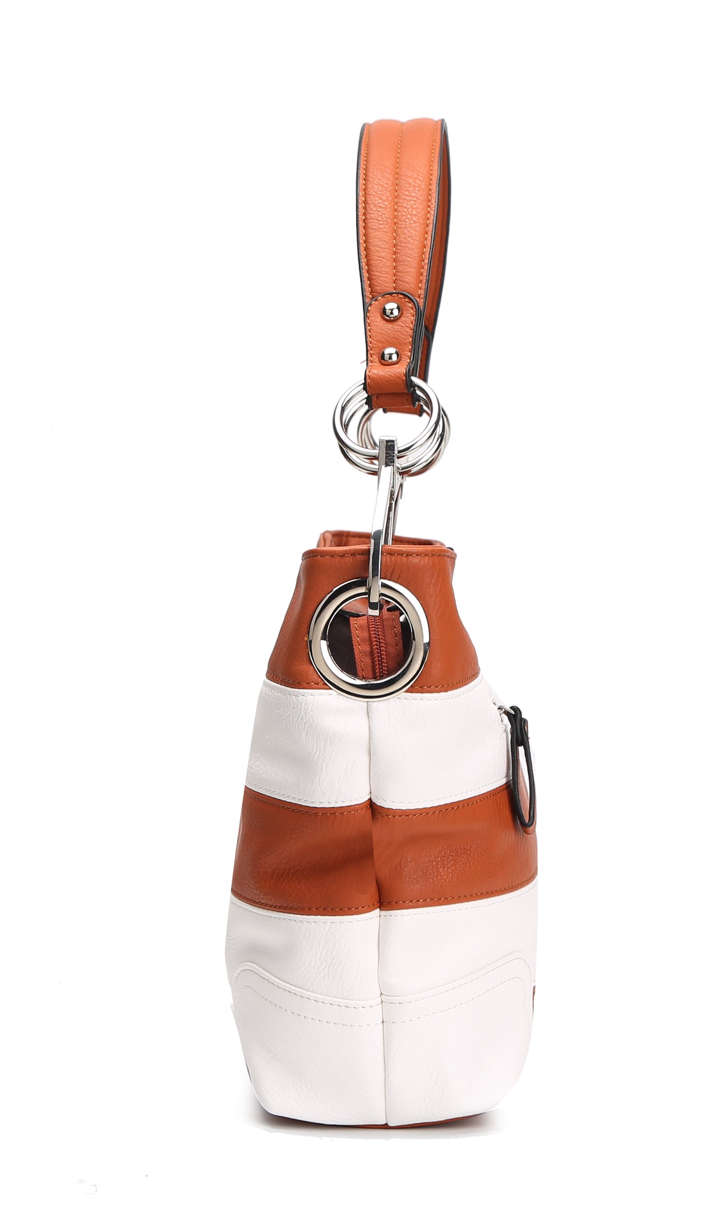 MKF Collection Emily Soft Vegan Leather Stripe Hobo Bag by Mia K