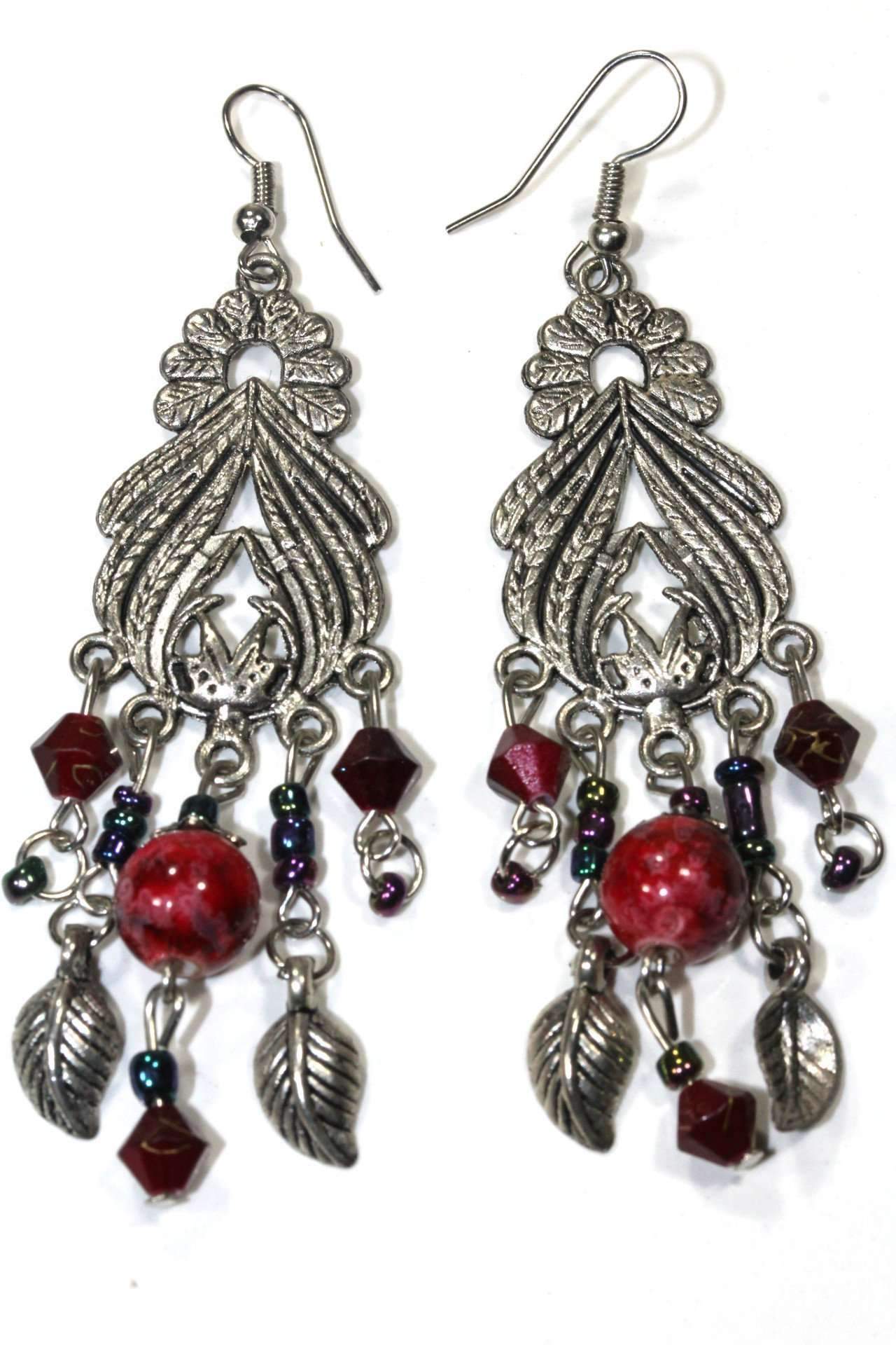 Bohemian Queen Marbled Bead Earrings