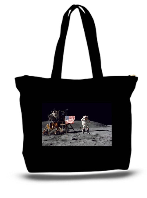 Last Landing On The Moon Mission Large Tote Grocery & Stuff