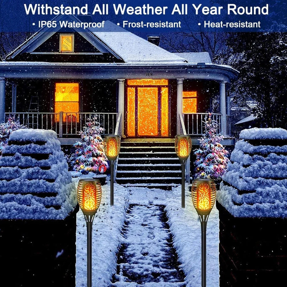 4 Pack Solar Lights Outdoor Solar 12 Led Torch Flickering Flame Lights