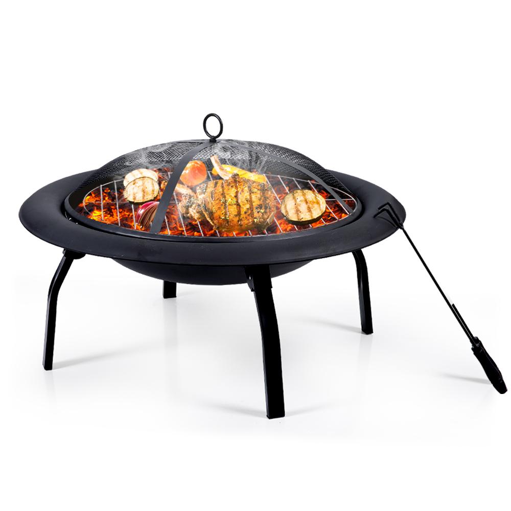22" Portable Outdoor Fire Pit BBQ Grail Camping Garden Patio Heater