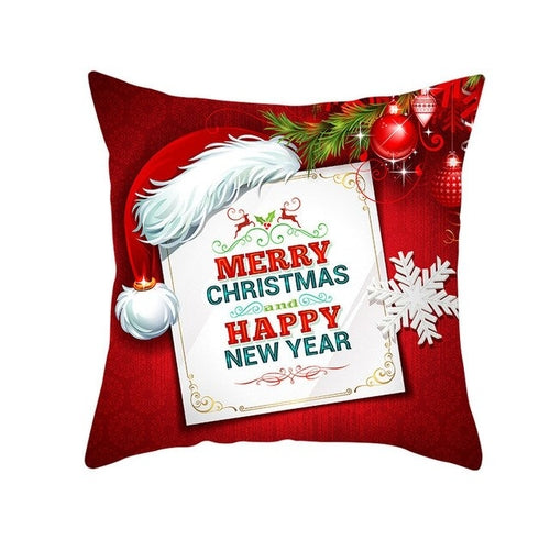 45*45cm Merry Christmas Pillowcase Peach Skin