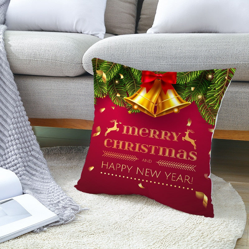 45*45cm Merry Christmas Pillowcase Peach Skin