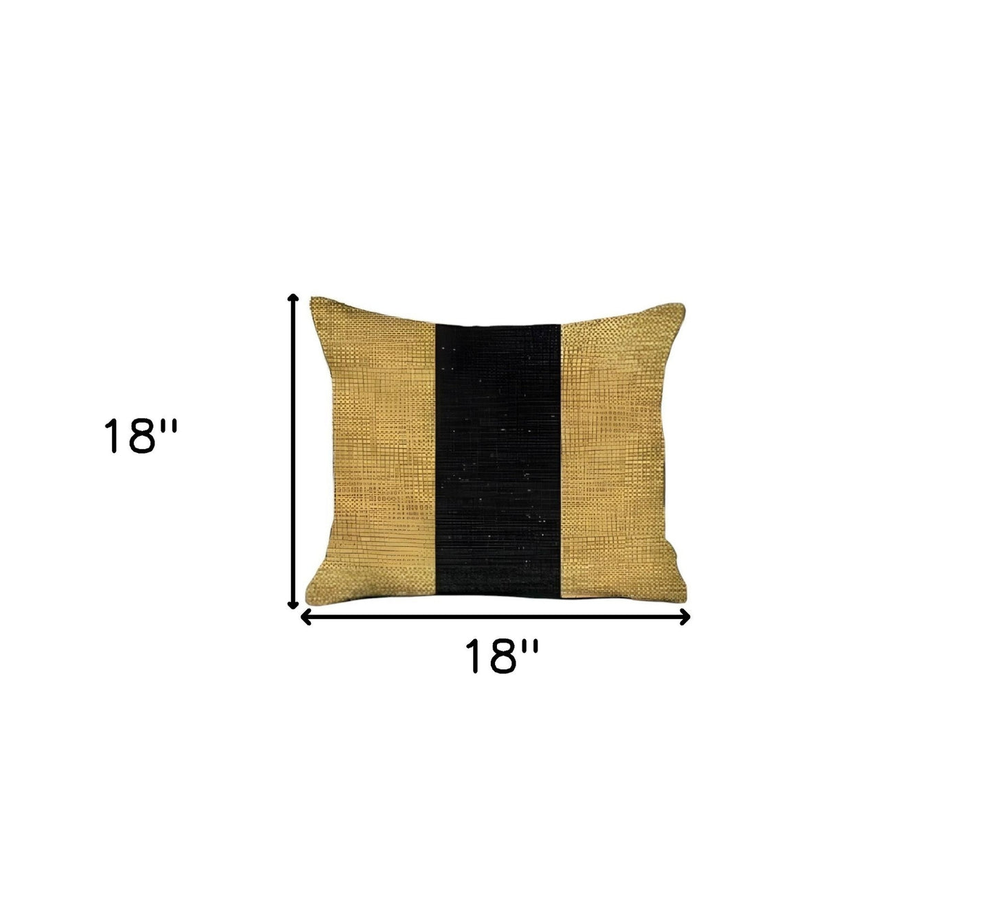 Set Of Two 18" X 18" Yellow And Black Geometric Zippered Handmade