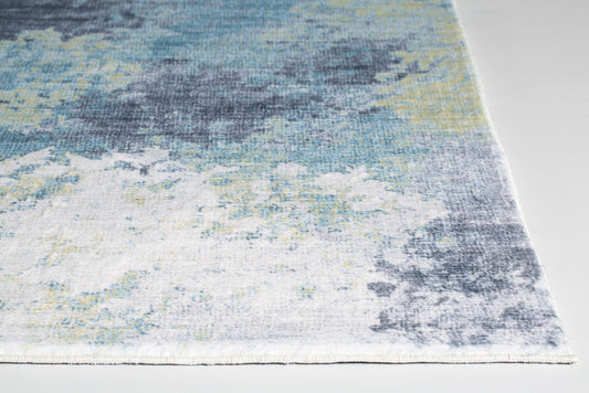 6' X 9' Blue and Ivory Abstract Area Rug