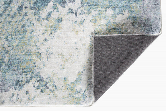 6' X 9' Blue and Ivory Abstract Area Rug
