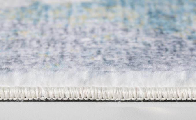 6' X 9' Blue and Ivory Abstract Area Rug