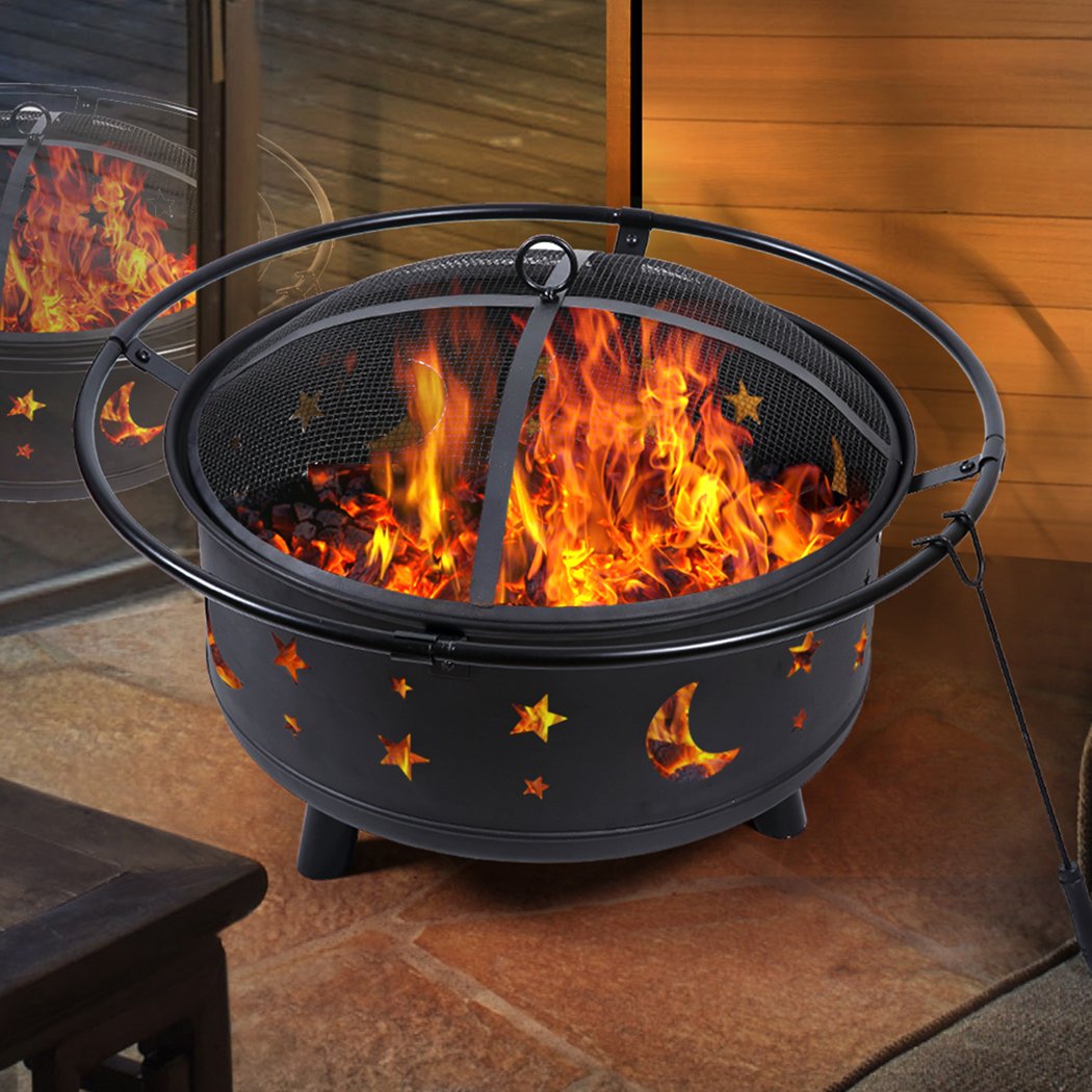 Outdoor Fire Pit BBQ Portable Wood Camping Fireplace Heater Patio