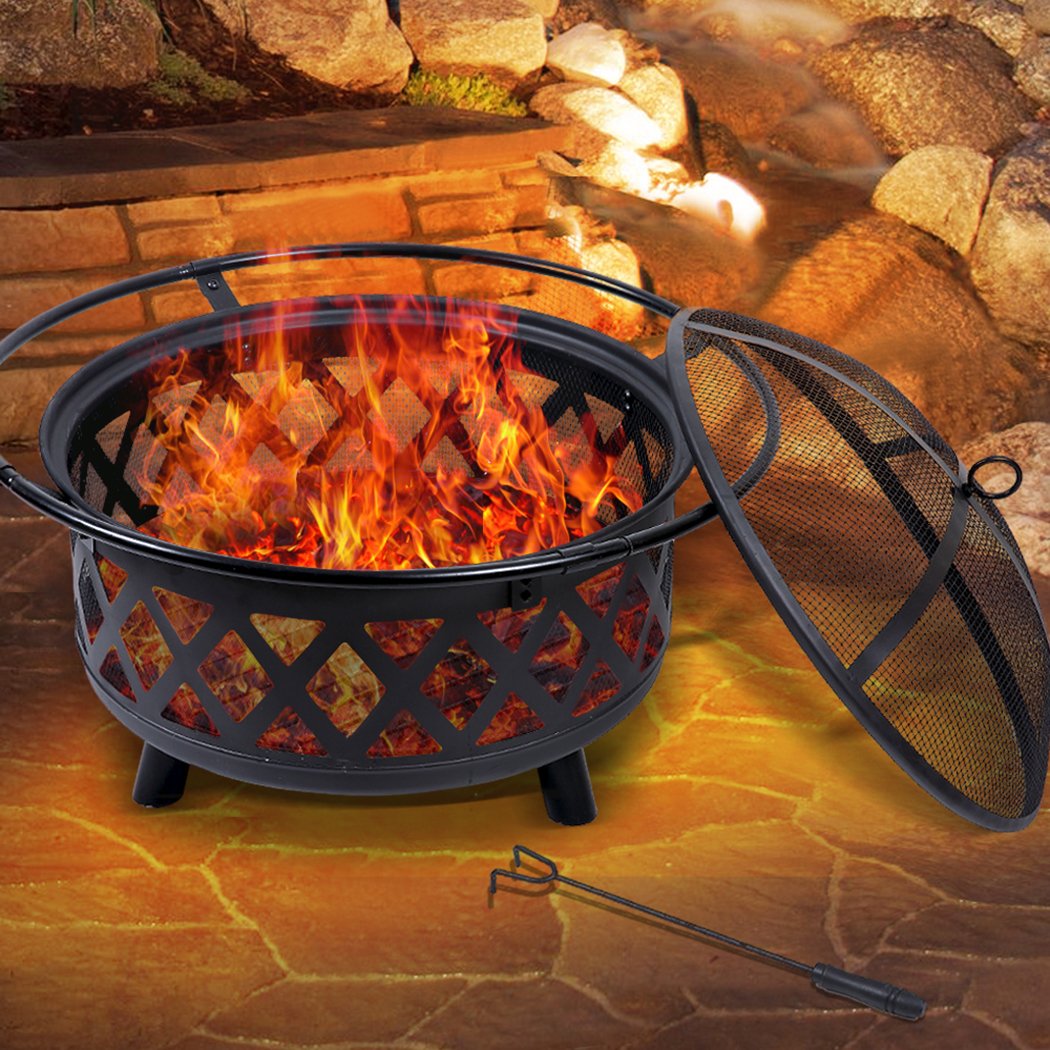 Outdoor Fire Pit BBQ Portable Camping Fireplace Heater Patio Garden