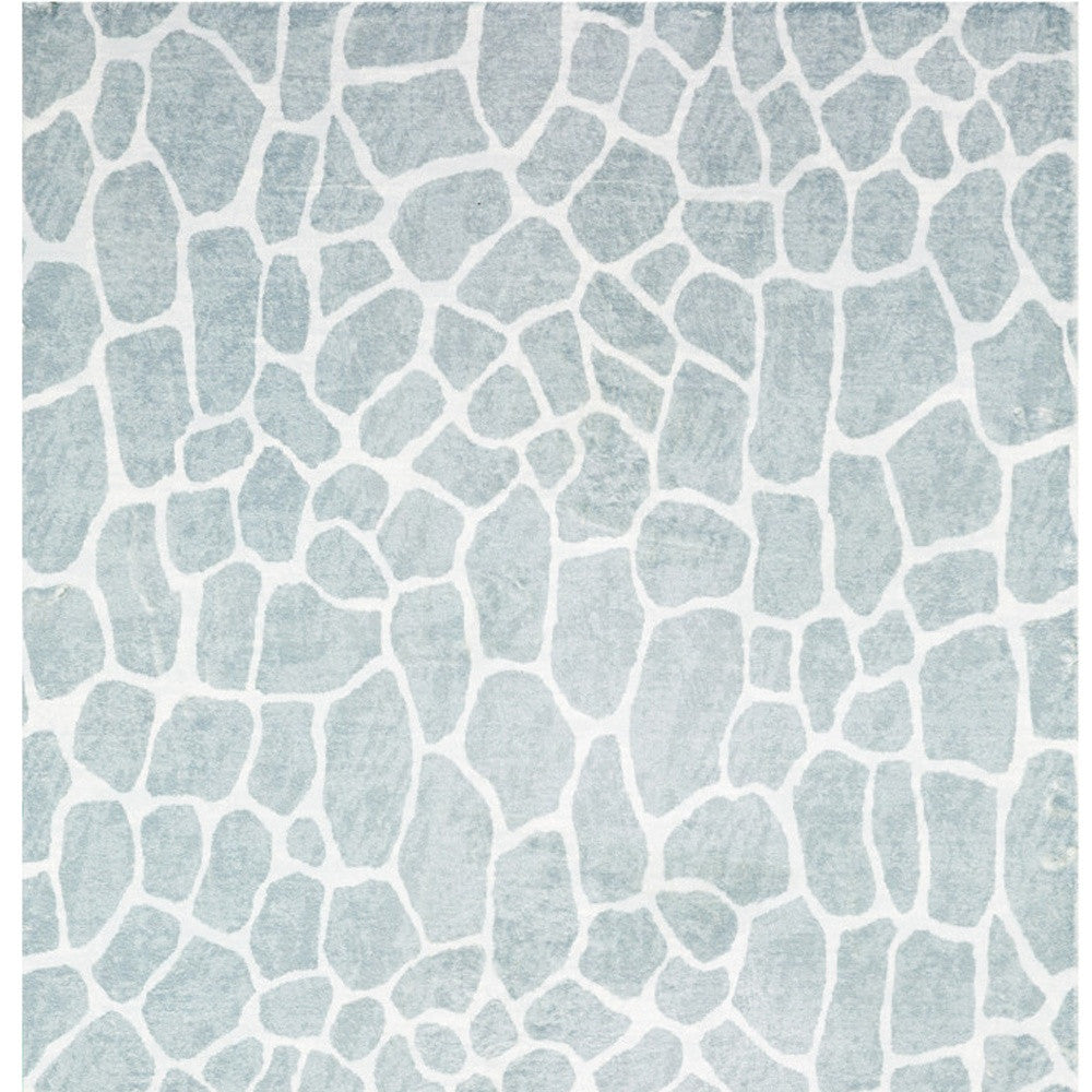 8' X 10' Gray and Ivory Animal Print Handmade Non Skid Area Rug