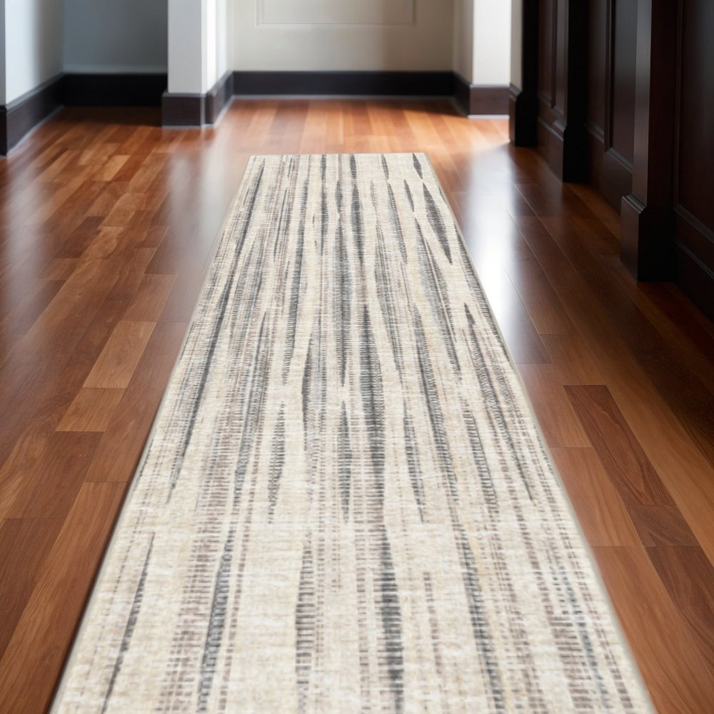 3' X 10' Ivory Ombre Tufted Runner Rug