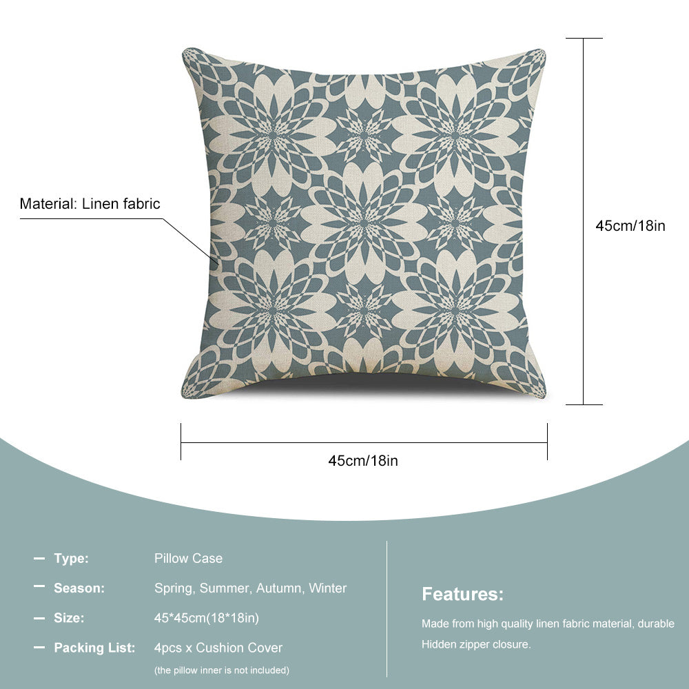 4Pcs/Set 45cm*45cm Geometric Printed Pillow