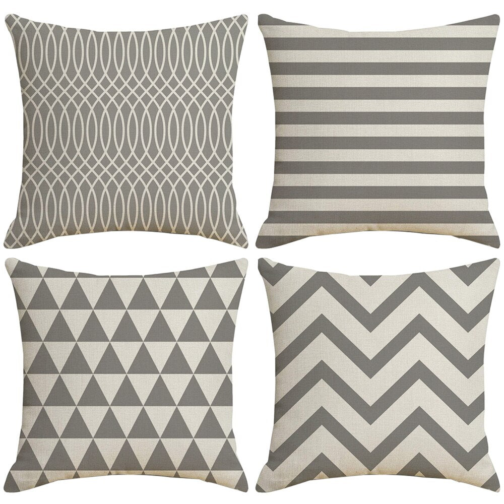 4Pcs/Set 45cm*45cm Geometric Printed Pillow