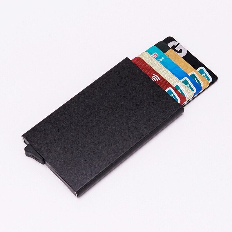 Mens RFID Blocking Slim Money Clip Carbon Fiber Wallet ID Credit Card