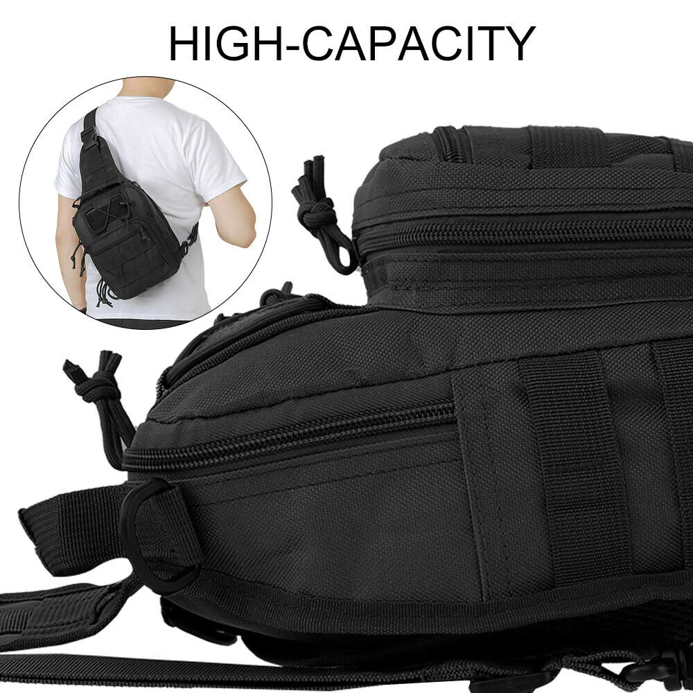 Mens Backpack Tactical Sling Shoulder Bag Molle Travel Chest Pack