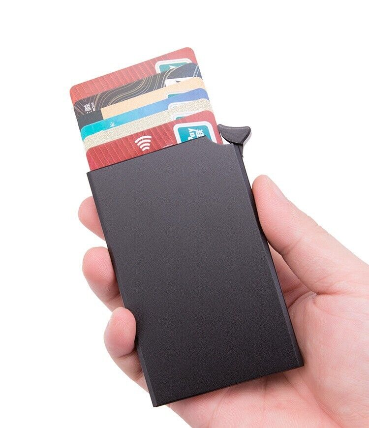 Mens RFID Blocking Slim Money Clip Carbon Fiber Wallet ID Credit Card
