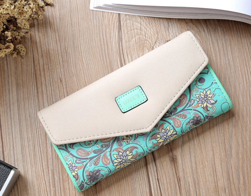 Fashion Women Leather Envelope Clutch Wallet Long Card Holder Purse