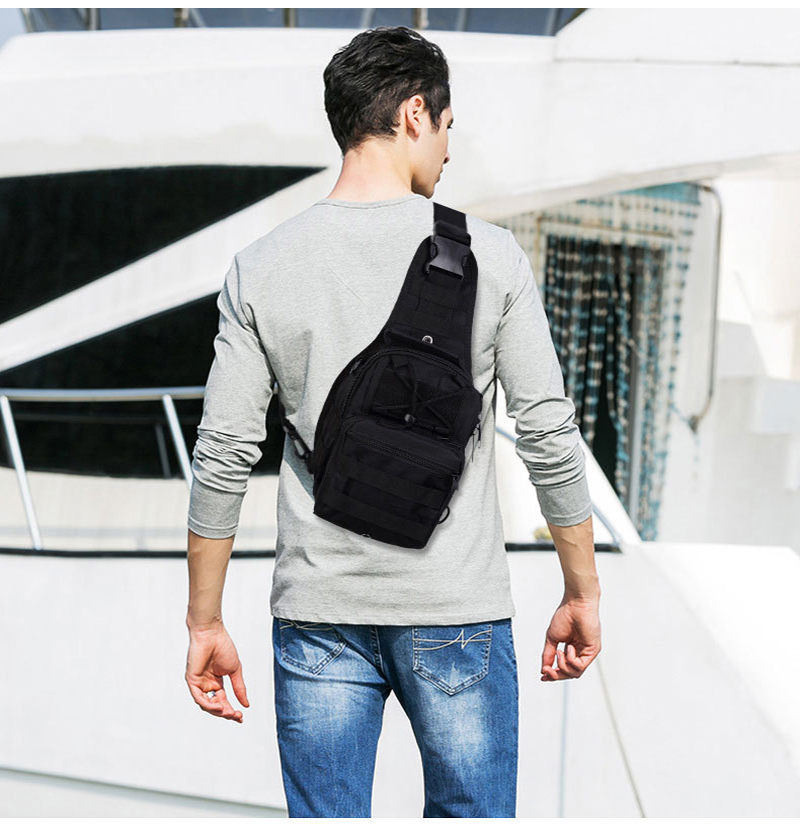 Mens Backpack Tactical Sling Shoulder Bag Molle Travel Chest Pack