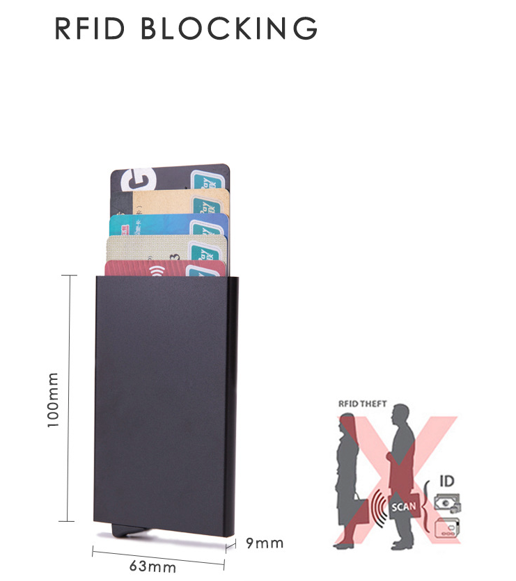 Mens RFID Blocking Slim Money Clip Carbon Fiber Wallet ID Credit Card