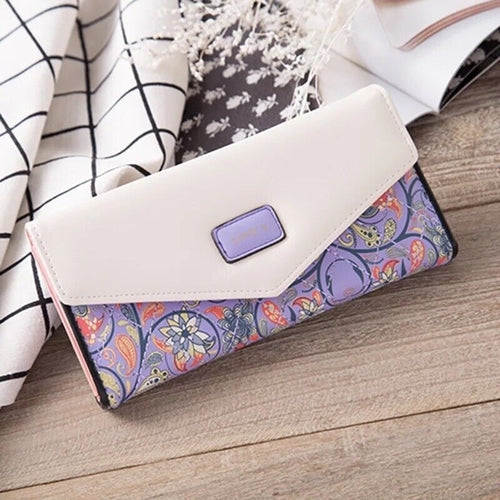 Fashion Women Leather Envelope Clutch Wallet Long Card Holder Purse