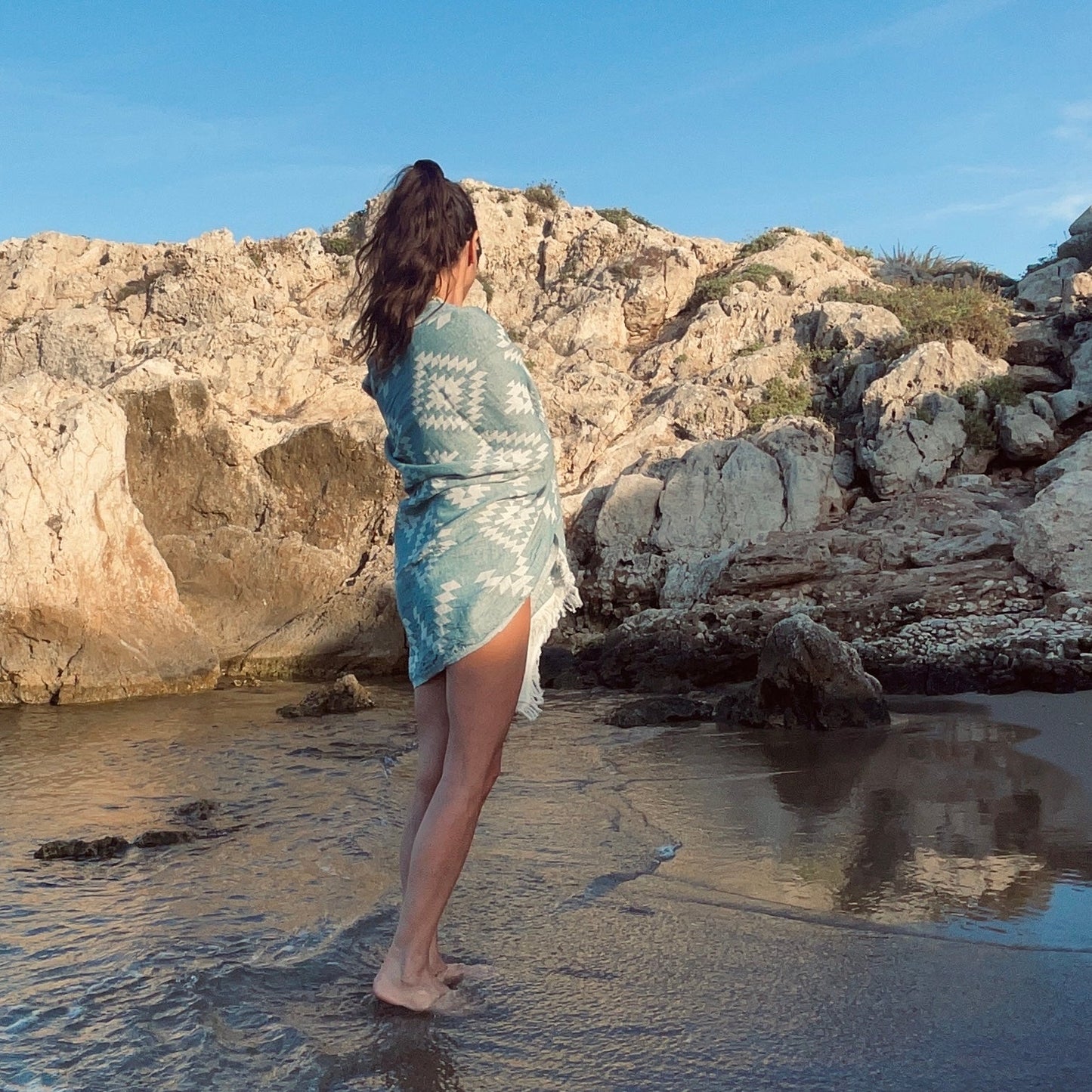 KILIM Pastel Green - Handgewebtes Hamamtuch für den Strand