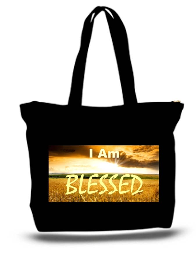 I Am Blessed Large Tote Grocery & Stuff Bag