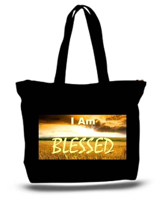 I Am Blessed Large Tote Grocery & Stuff Bag