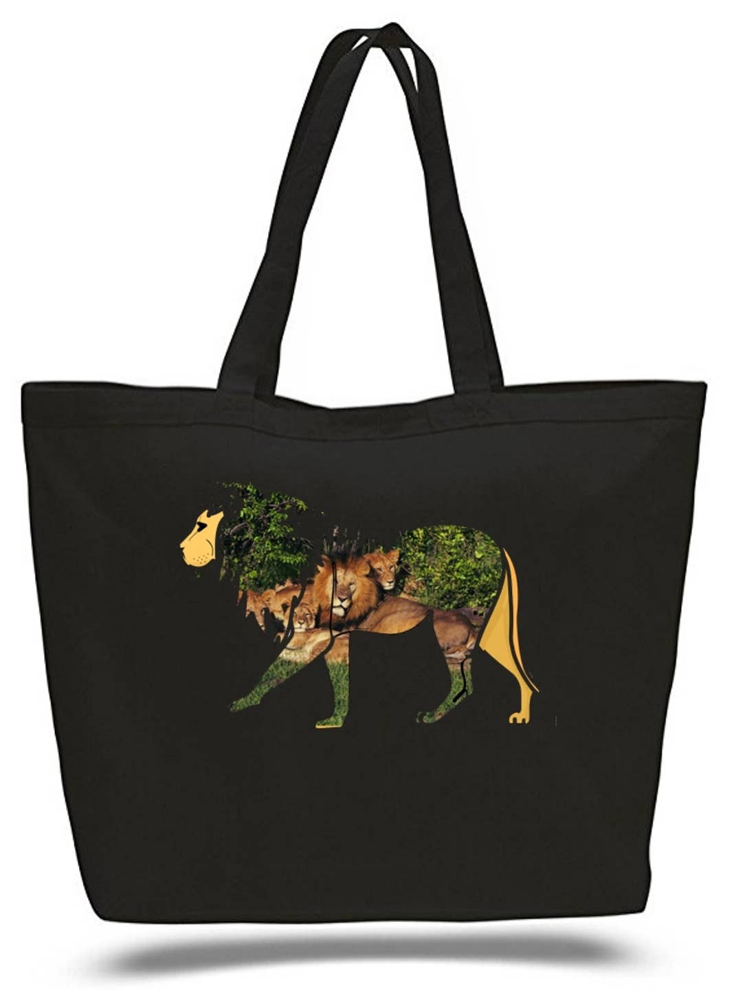 Lion King Of Jungle Large Tote Grocery & Stuff Bag