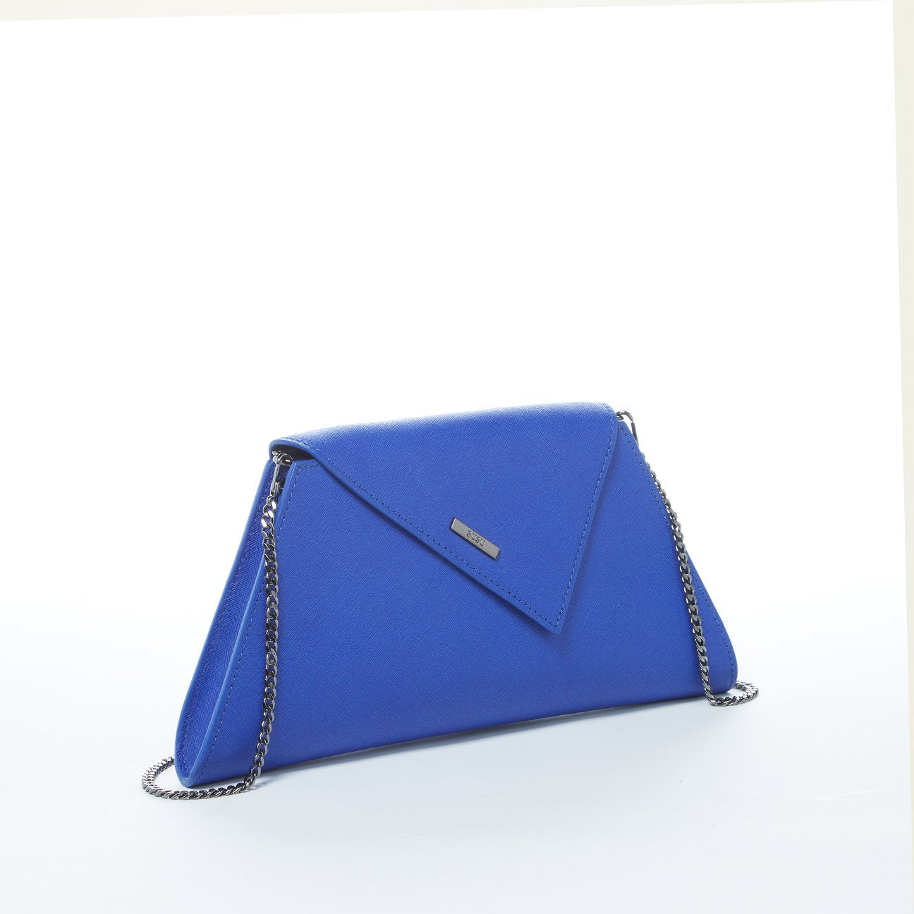 SUSU Leather Clutch Bag Evening Purse Cobalt Blue Unique Women's